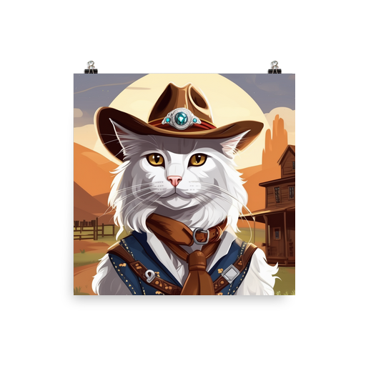 PugMug Custom White Maine Coon Cat Poster