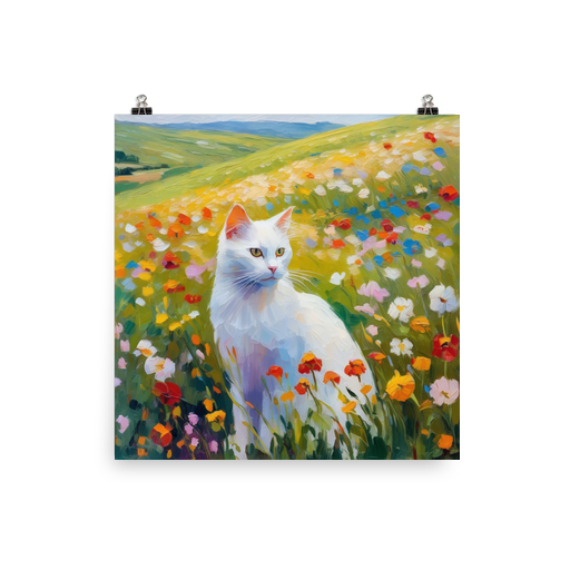 PugMug Custom White Companion Cat Poster