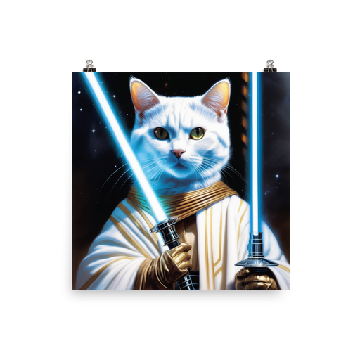 PugMug Custom White American Shorthair Cat Poster