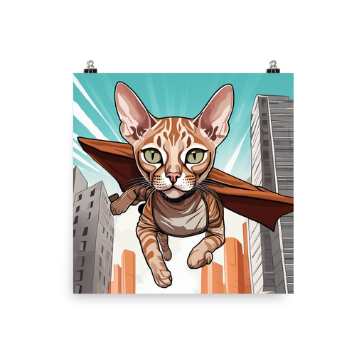 PugMug Custom Tabby Devon Rex Cat Poster