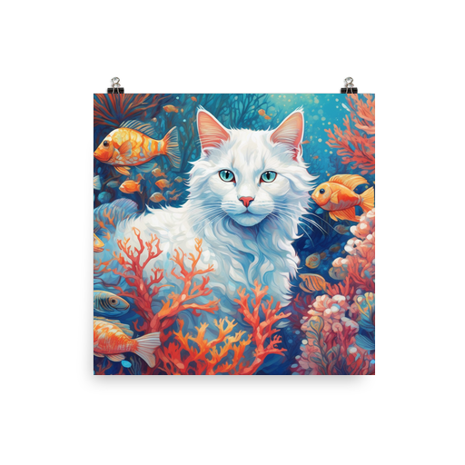 PugMug Custom White Companion Cat Poster