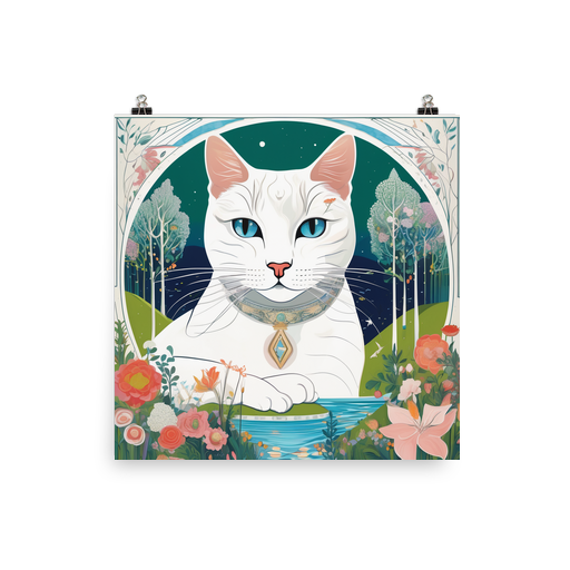 PugMug Custom White Companion Cat Poster