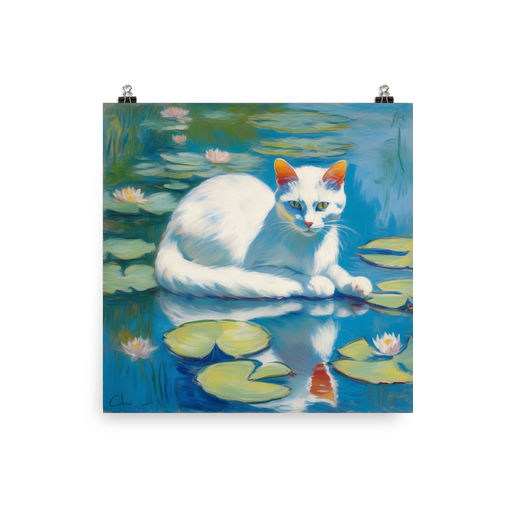 PugMug Custom White Companion Cat Poster