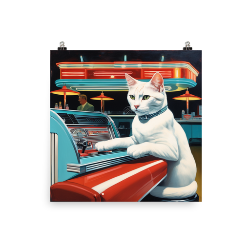 PugMug Custom White Companion Cat Poster