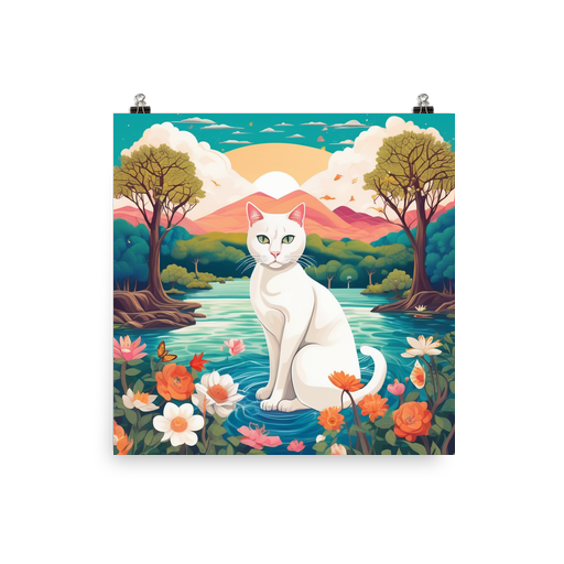 PugMug Custom White Companion Cat Poster