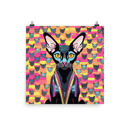 PugMug Custom Black Sphynx Cat Poster