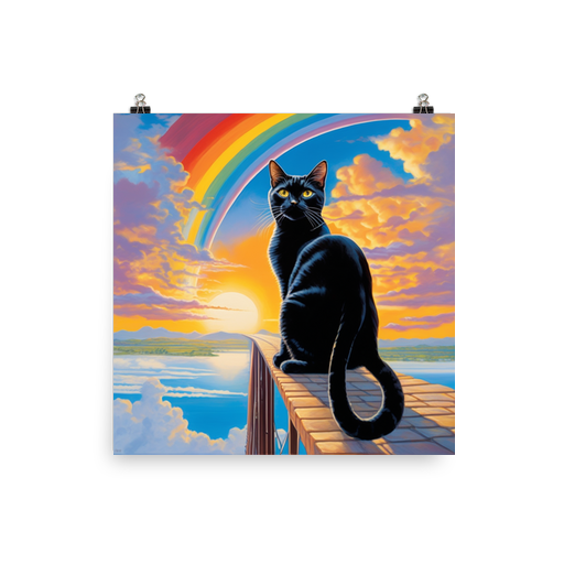 PugMug Custom Black American Shorthair Cat Poster
