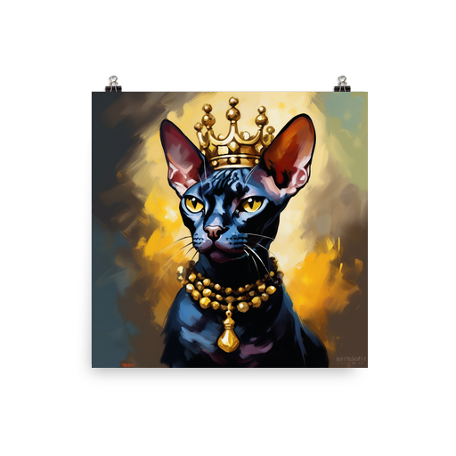 PugMug Custom Black Sphynx Cat Poster