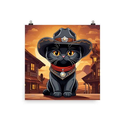 PugMug Custom Black British Shorthair Cat Poster
