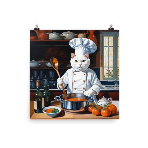 PugMug Custom White Companion Cat Poster