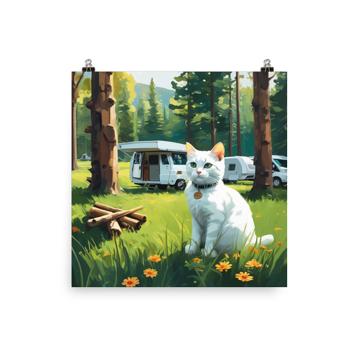 PugMug Custom White Companion Cat Poster