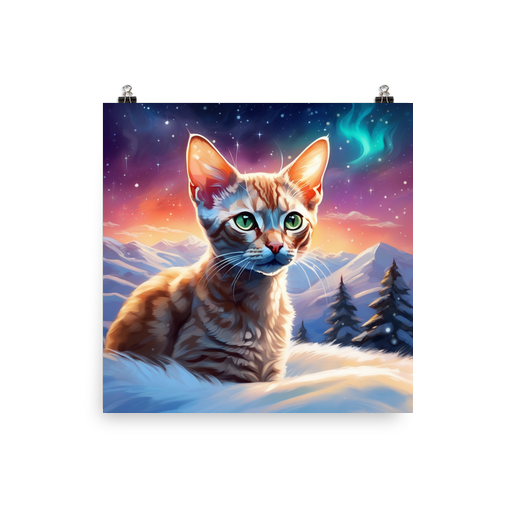 PugMug Custom Tabby Devon Rex Cat Poster