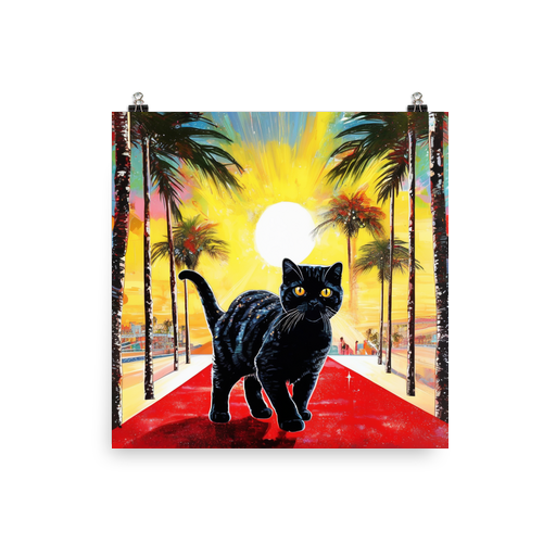 PugMug Custom Black Scottish Fold Cat Poster