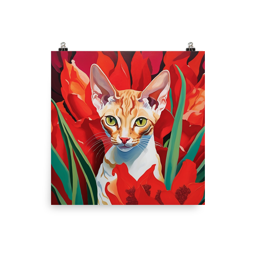 PugMug Custom Tabby Devon Rex Cat Poster