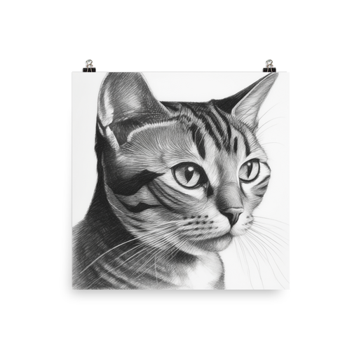 PugMug Custom Black American Shorthair Cat Poster
