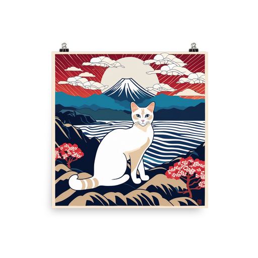 PugMug Custom White Abyssinian Cat Poster