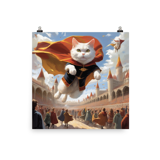 PugMug Custom White Companion Cat Poster