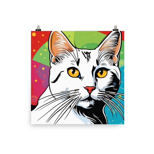 PugMug Custom White Companion Cat Poster