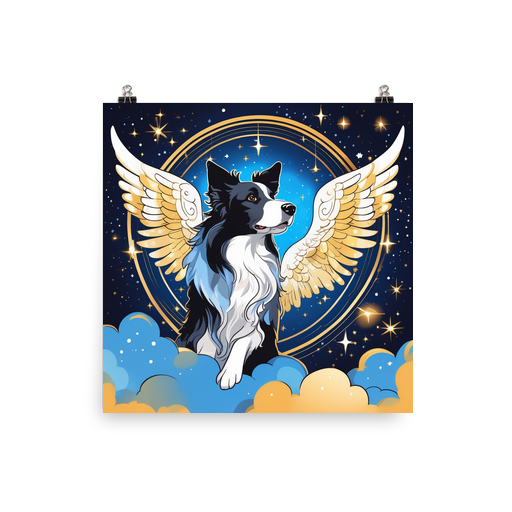 PugMug Custom Blue Merle Border Collie Poster