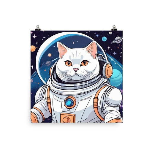 PugMug Custom White British Shorthair Cat Poster