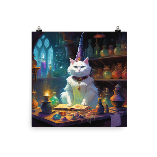 PugMug Custom White Companion Cat Poster