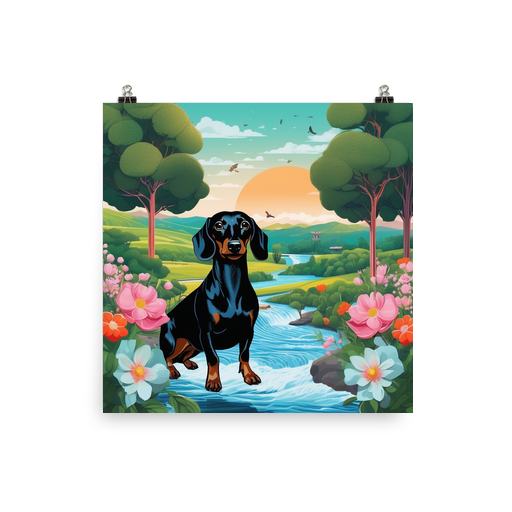 PugMug Custom Black Dachshund Poster