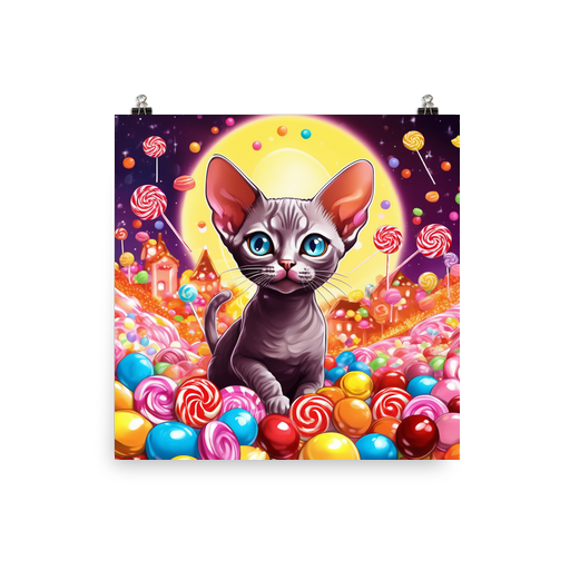 PugMug Custom Tabby Devon Rex Cat Poster