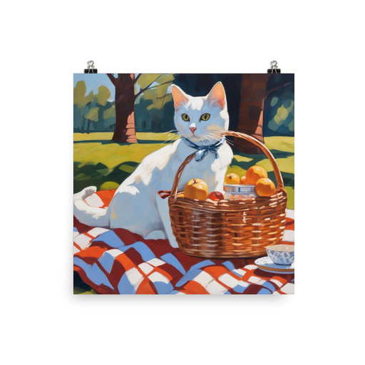 PugMug Custom White Companion Cat Poster