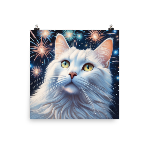 PugMug Custom White Companion Cat Poster
