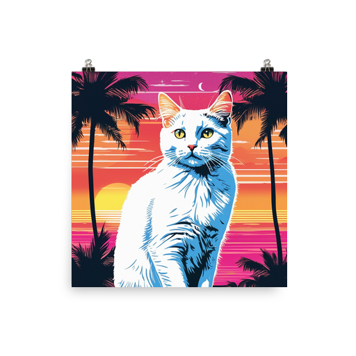 PugMug Custom White Companion Cat Poster