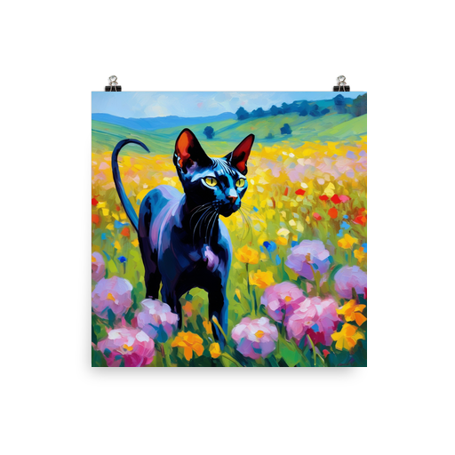 PugMug Custom Black Sphynx Cat Poster