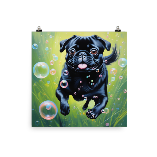 PugMug Custom Black Pug Poster