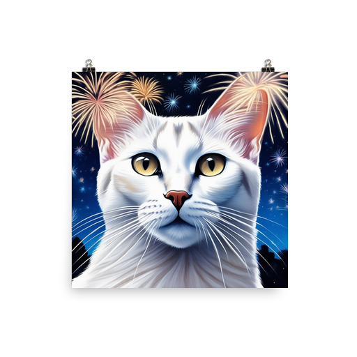 PugMug Custom White Abyssinian Cat Poster