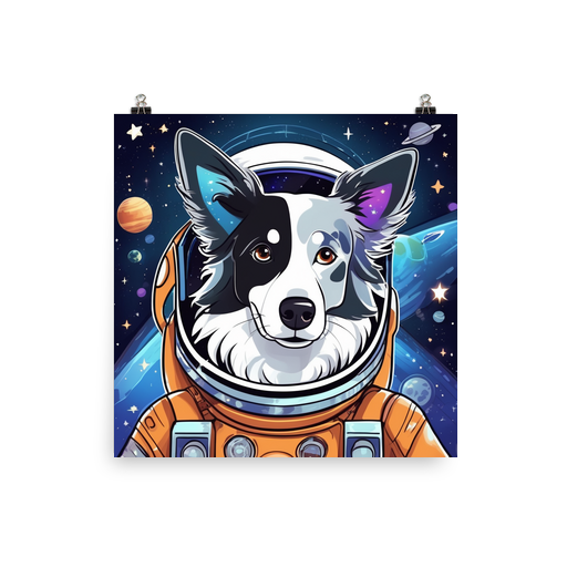 PugMug Custom Blue Merle Border Collie Poster