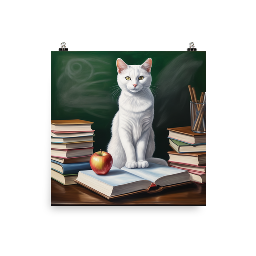PugMug Custom White Companion Cat Poster