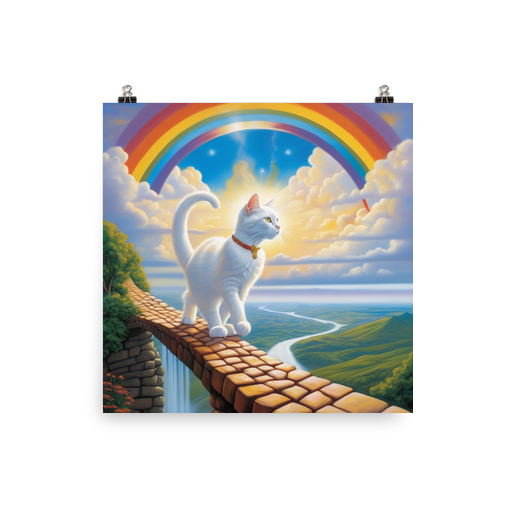 PugMug Custom White Companion Cat Poster