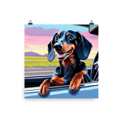 PugMug Custom Black Dachshund Poster