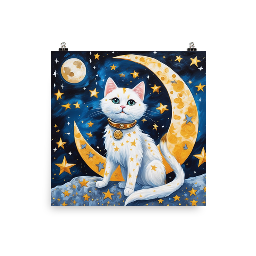 PugMug Custom White Companion Cat Poster