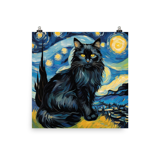 PugMug Custom Black Maine Coon Cat Poster