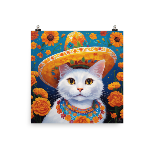 PugMug Custom White Companion Cat Poster