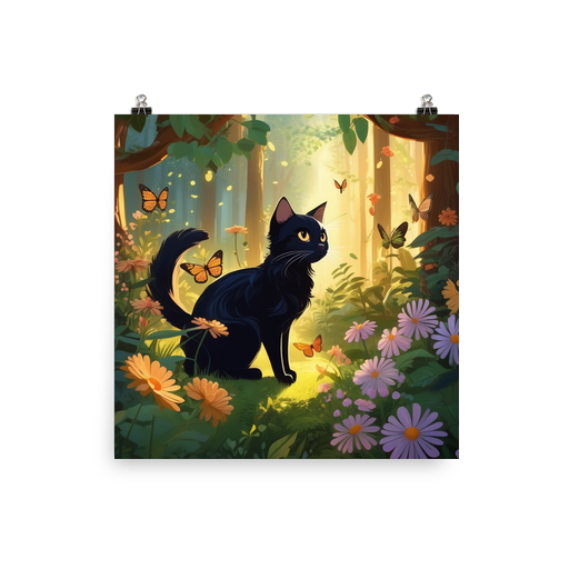 PugMug Custom Black Companion Cat Poster
