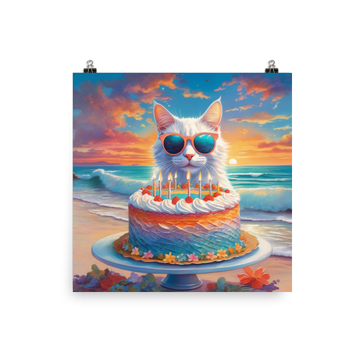 PugMug Custom White Companion Cat Poster