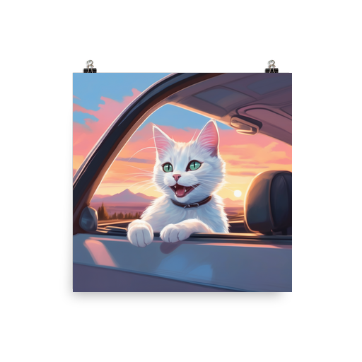 PugMug Custom White Companion Cat Poster