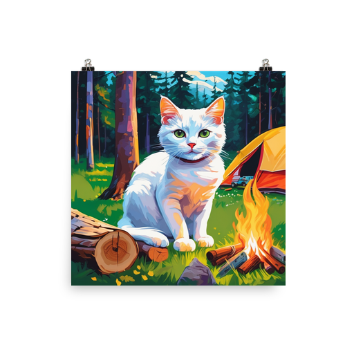 PugMug Custom White Companion Cat Poster