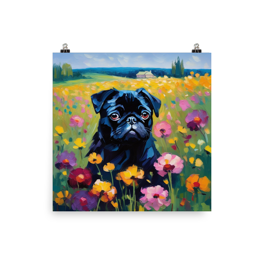 PugMug Custom Black Pug Poster