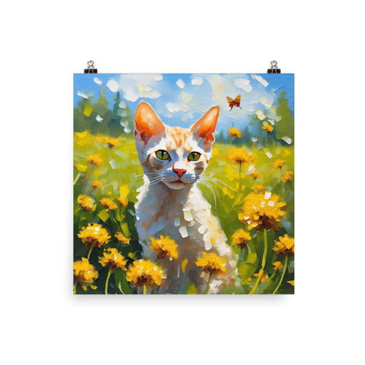 PugMug Custom Tabby Devon Rex Cat Poster