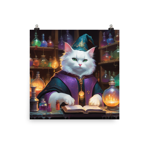 PugMug Custom White Companion Cat Poster