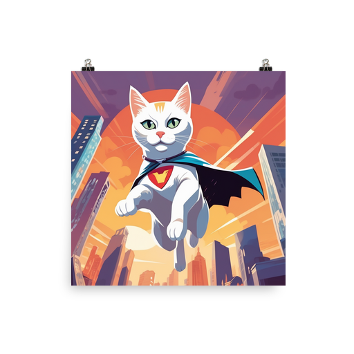 PugMug Custom White Companion Cat Poster