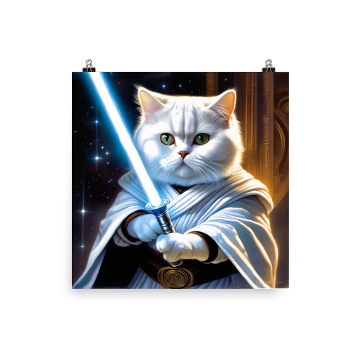PugMug Custom White British Shorthair Cat Poster