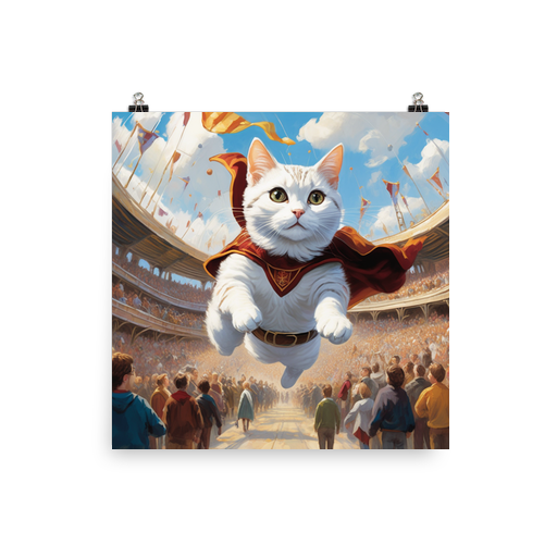 PugMug Custom White American Shorthair Cat Poster